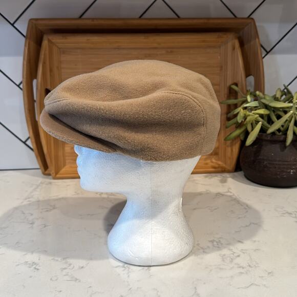 Camel Tan Vintage Newsboy Cabbie Hat Driving Cap Made in USA 7 - Picture 3 of 6
